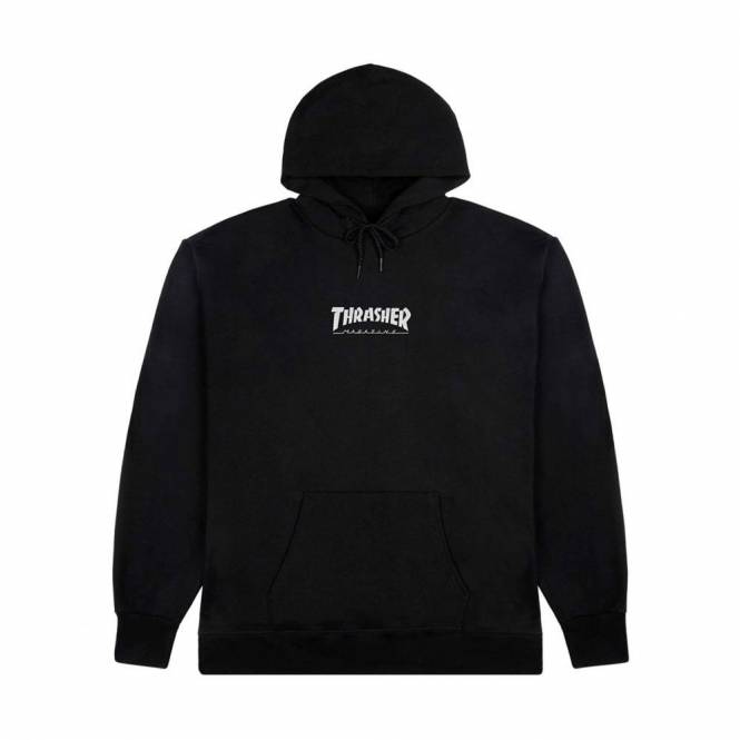 Thrasher Heavyweight Embroidered Mag Hood - Black
