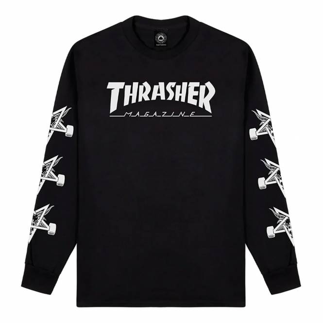 Thrasher Mag Goat Long Sleeve Skate T-Shirt - Black