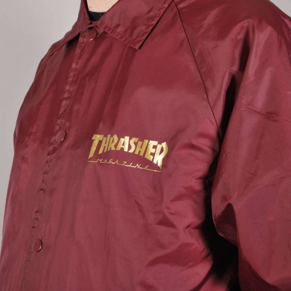 Thrasher Pentagram Coach Jacket - Maroon - SKATE CLOTHING from