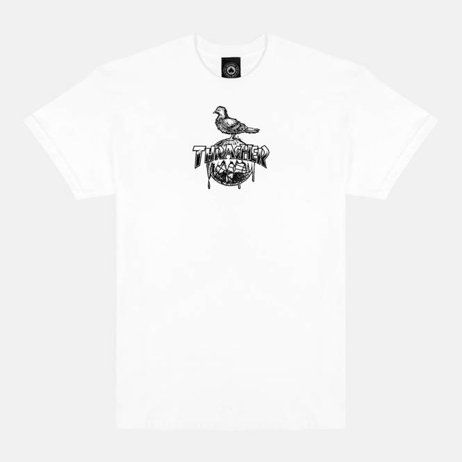 Thrasher x Antihero Cover The Earth Skate T-Shirt - White