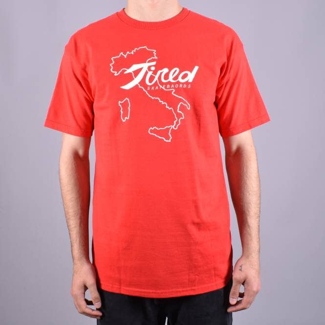 Tired Skateboards Italy Skate T-Shirt - Red