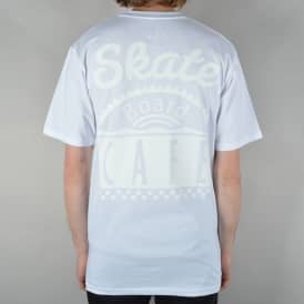 Tonal Diner Logo Skate T-Shirt - White/White
