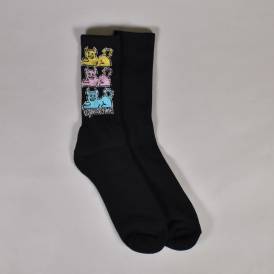 Triple Cat Stack Socks - Black 
