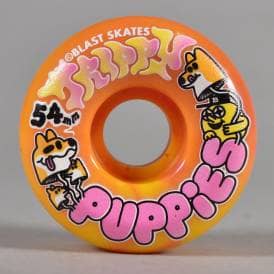 Trippy Puppies (Yellow/Pink Swirl) Skateboard Wheels 54mm