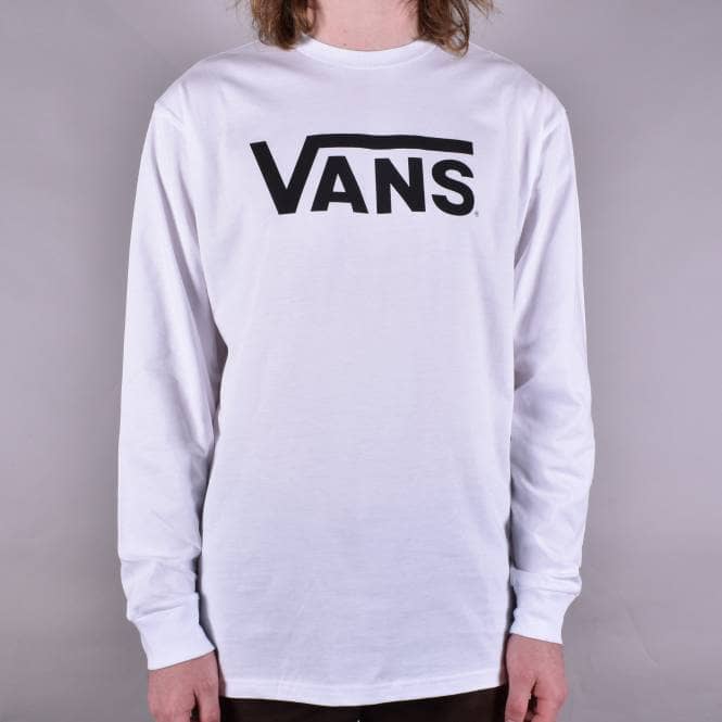 Vans Classic L/S Skate T-Shirt - White/Black 