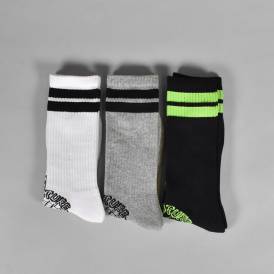 Web (3-Pack) Crew Socks - Black/White/Grey Heather