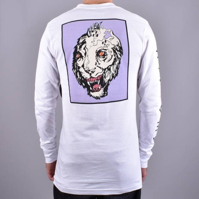 Welcome Skateboards Glam Dragon Premium Long Sleeve Skate T-Shirt - White