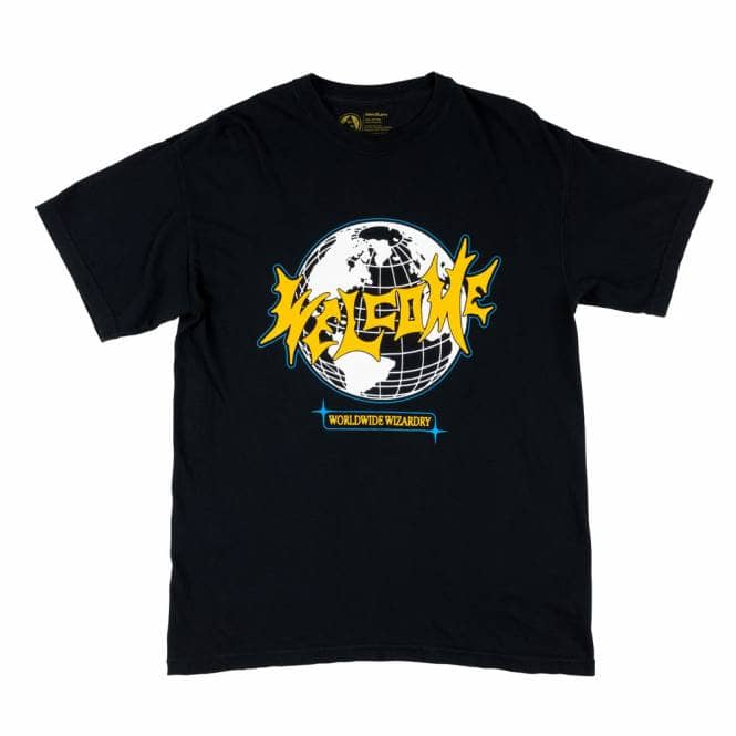 Welcome Skateboards Mister Worldwide Skate T-Shirt - (Garment Dyed) Black
