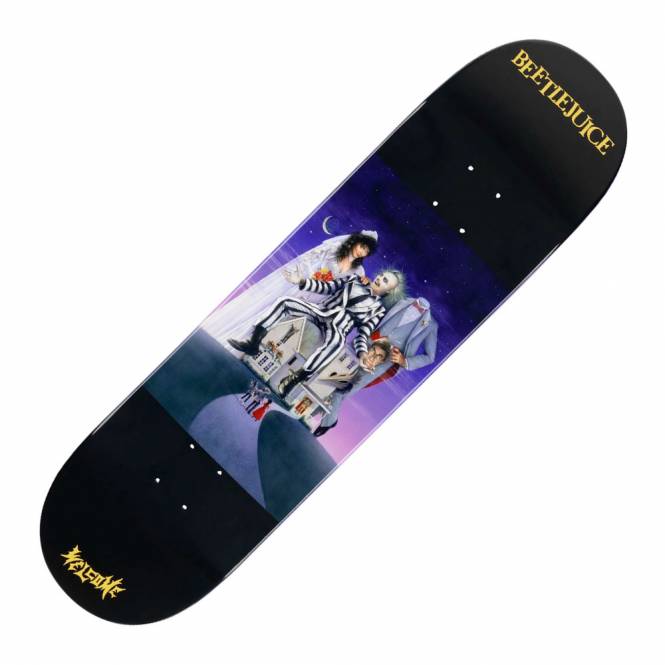 Welcome Skateboards x Beetlejuice Showtime (Black/Purple Dip) Skateboard Deck 9.0''