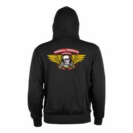 Winged Ripper Zip Hood - Black