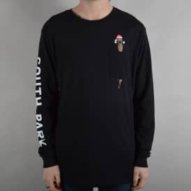 x South Park Mr Hanky Longsleeve Pocket T-Shirt - Black