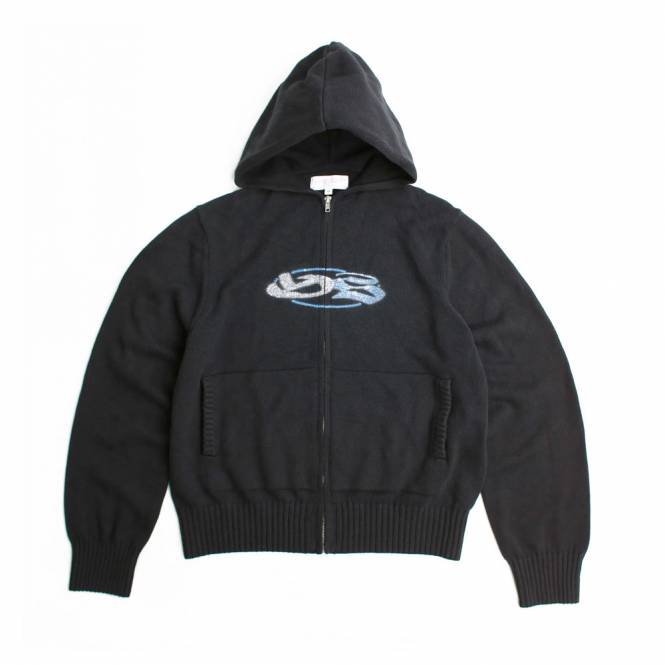 Yardsale Glitz Knitted Zip Hood - Black