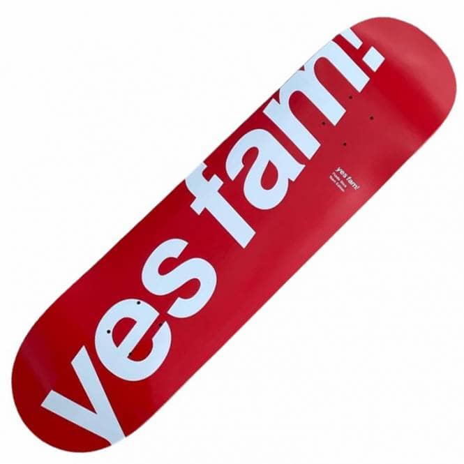 Yes Fam Fiddle Stick Red Skateboard Deck 8.0
