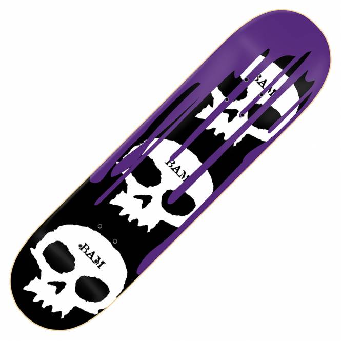Zero Skateboards x Bam 3 Skulls Blood Skateboard Deck 8.5